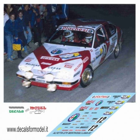 ALFA ROMEO ALFETTA GTV 6 - BENTIVOGLI - RALLY LANA 1983