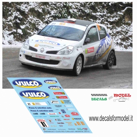 DECAL RENAULT CLIO R3 - CAILLET - RALLY MONTECARLO 2013