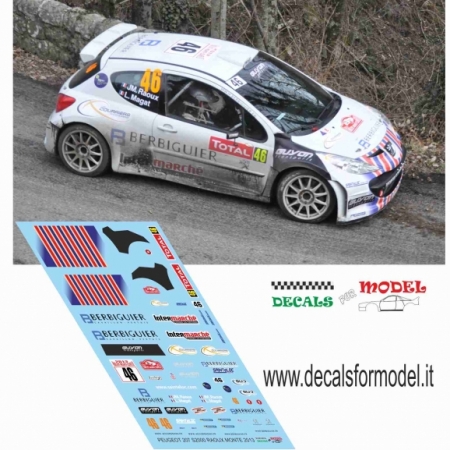 DECAL PEUGEOT 207 S2000 - RAOUX - RALLY MONTECARLO 2013