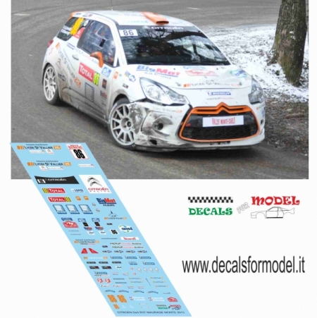 DECAL CITROEN DS3 R3T - MAURAGE - RALLY MONTECARLO 2013