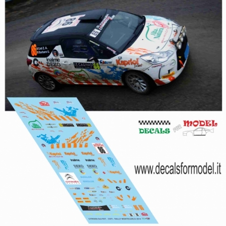 DECAL CITROEN DS3 R3T - COTI - RALLY MONTECARLO 2018