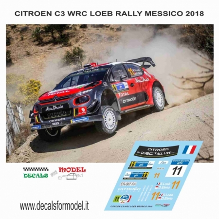 DECAL CITROEN C3 WRC - LOEB - RALLY MESSICO 2018