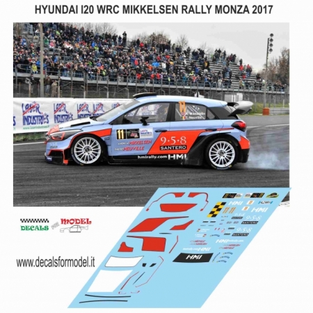 DECAL HYUNDAI I20 WRC - MIKKELSEN - RALLY MONZA 2017