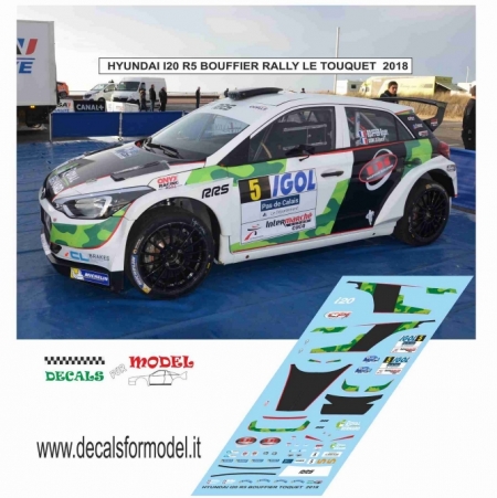 DECAL HYUNDAI I20 R5 - BOUFFIER - RALLY LE TOUQUET 2018