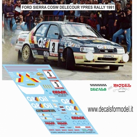 DECAL FORD SIERRA COSW - DELECOUR - RALLY YPRES 1991