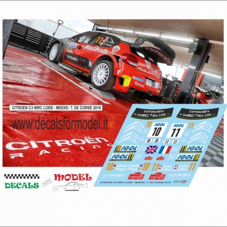 DECAL CITROEN C3 WRC - LOEB / MEEKE - TOUR DE CORSE 2018