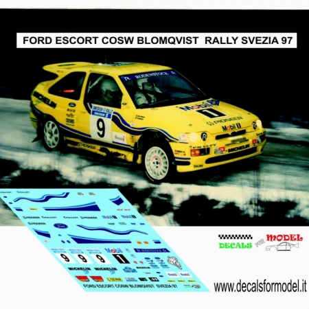 DECAL FORD ESCORT COSW - BLOMQVIST - RALLY SVEZIA 1997