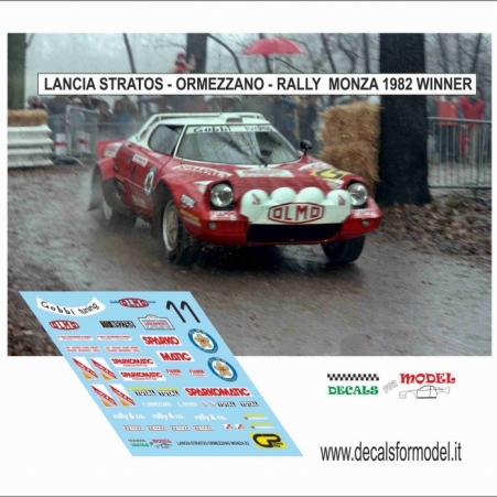 DECAL LANCIA STRATOS - ORMEZZANO - RALLY MONZA 1982 - WINNER