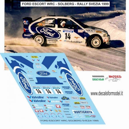 DECAL FORD ESCORT WRC - SOLBERG - RALLY SVEZIA 1999
