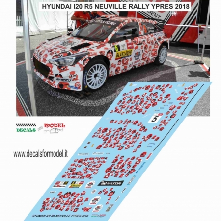 DECAL HYUNDAI I20 R5 - NEUVILLE - RALLY YPRES 2018