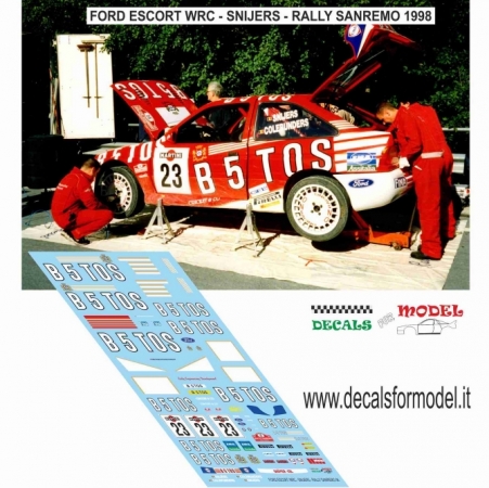 DECAL FORD ESCORT WRC BASTOS - SNIJERS - RALLY SANREMO 1998