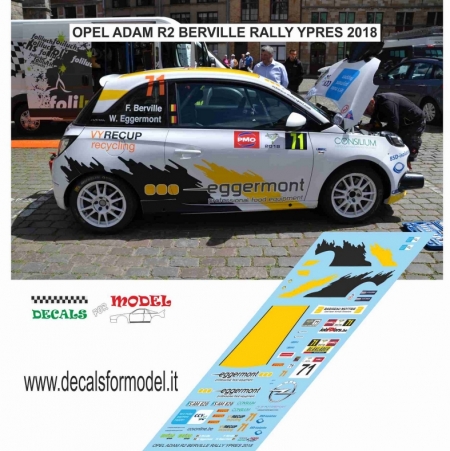 DECAL OPEL ADAM R2 - BERVILLE - RALLY YPRES 2018