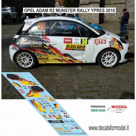 DECAL OPEL ADAM R2 - MUNSTER - RALLY YPRES 2018