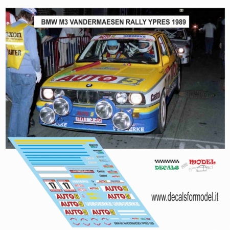 DECAL BMW M3 - VANDERMAESEN - RALLY YPRES 1989