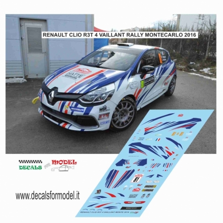 DECAL RENAULT CLIO R3T - VAILLANT - RALLY MONTECARLO 2016