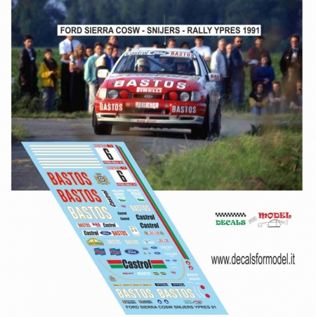 DECAL FORD SIERRA COSW - SNIJERS - RALLY YPRES 1991