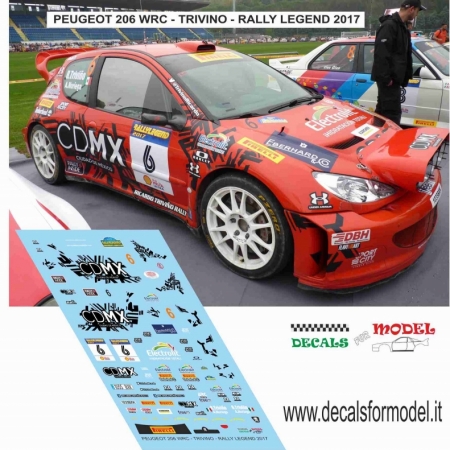 DECAL PEUGEOT 206 WRC - TRIVINO - RALLY LEGEND 2017