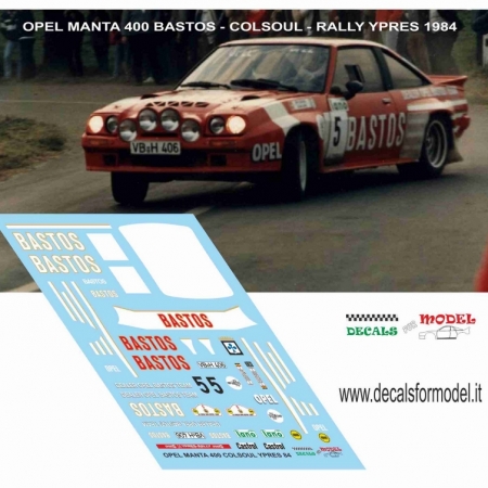 DECAL OPEL MANTA 400 - COLSOUL - RALLY YPRES 1984