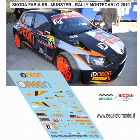 DECAL SKODA FABIA R5 - MUNSTER - RALLY MONTECARLO 2019