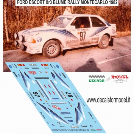 DECAL FORD ESCORT XR3 - BRUME - RALLY MONTECARLO 1982