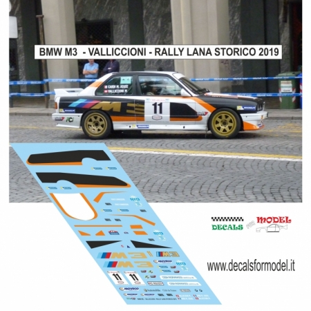 DECAL BMW M3 - VALLICCIONI - RALLY LANA STORICO 2019