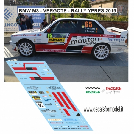 DECAL BMW M3 - VERGOTE - RALLY YPRES 2019