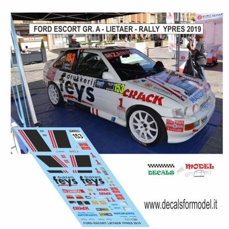 DECAL FORD ESCORT COSW. GR. A - LIETAER - RALLY YPRES 2019