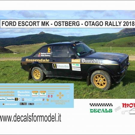 DECAL FORD ESCORT RS MK - OSTBERG - OTAGO RALLY 2018