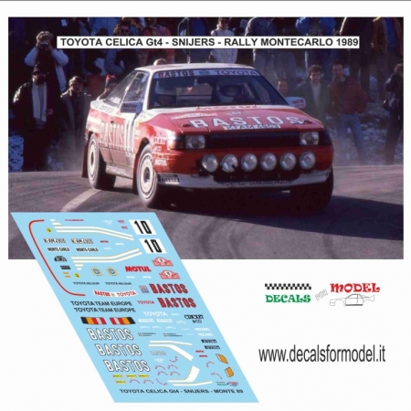 DECAL TOYOTA CELICA 4WD - SNIJERS - RALLY MONTECARLO 1989