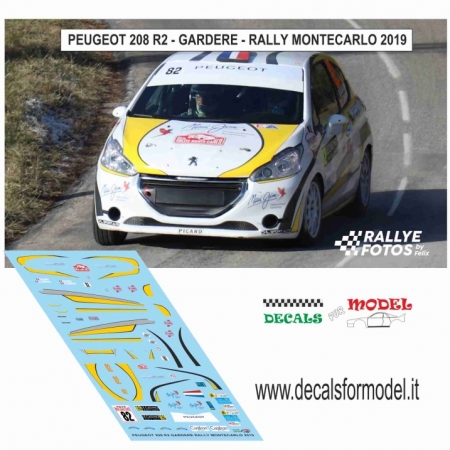 DECAL PEUGEOT 208 R2 - GARDERE - RALLY MONTECARLO 2019