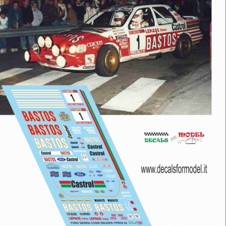DECAL FORD SIERRA COSW. BASTOS - SNIJERS - RALLY YPRES 1992