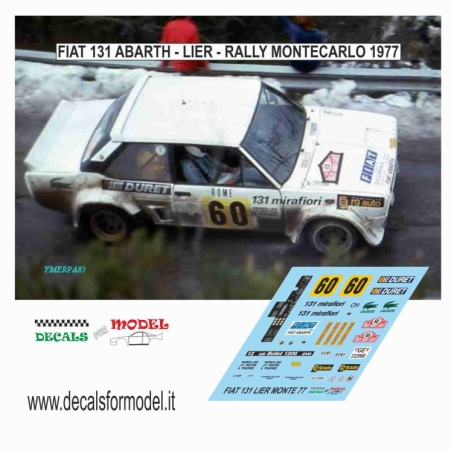 DECAL FIAT 131 ABARTH - LIER - RALLY MONTECARLO 1977