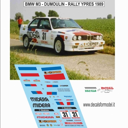 DECAL BMW M3 - DUMOULIN - RALLY YPRES 1989