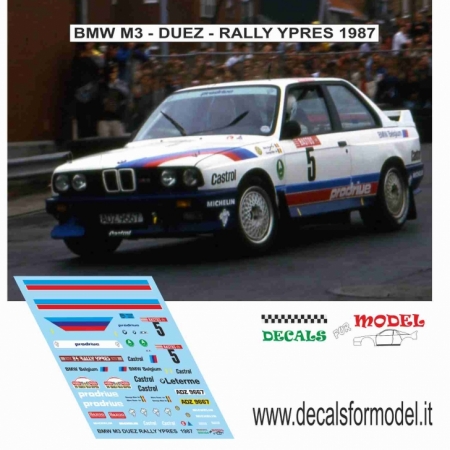 DECAL BMW M3 - DUEZ - RALLY YPRES 1987