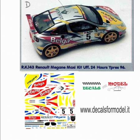 DECAL RENAULT MEGANE MAXI - MUNSTER - RALLY YPRES 1996