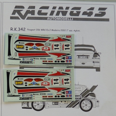 RK342 PEUEGOT 206 WRC - AGHINI - RALLY MADEIRA 2002 - WINNER