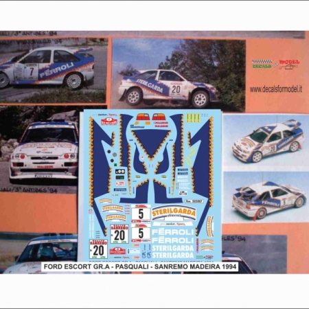 DECAL FORD ESCORT COSW - PASQUALI - RALLY SANREMO - MADEIRA 1994