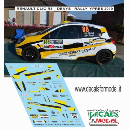 DECALS RENAUOL CLIO R3 - DENYS - RALLY YPRES 2019