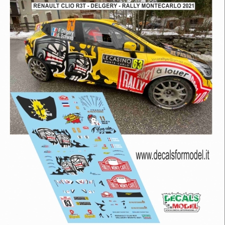 DECAL RENAULT CLIO R3T - DELGERY - RALLY MONTECARLO 2021