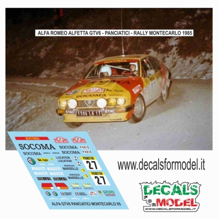 DECAL ALFA ROMEO ALFETTA GTV6 - PANCIATICI - RALLY MONTECARLO 1985