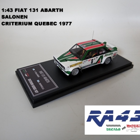 1:43 FIAT 131 ABARTH - ALITALIA - CRITERIUM QUEBEC 1977