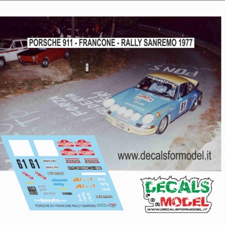DECAL PORSCHE 911 - FRANCONE - RALLY SANREMO 1977