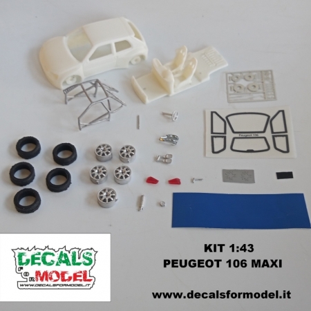 KIT 1:43 PEUGEOT 106 MAXI - VD WAUWER - RALLY YPRES 1997