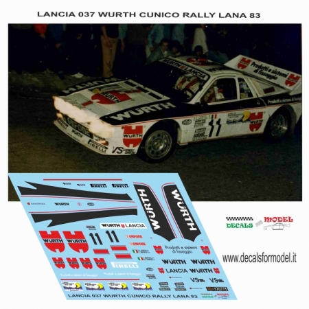 KIT 1:43 LANCIA 037 - WURTH - CUNICO - RALLY LANA 1983