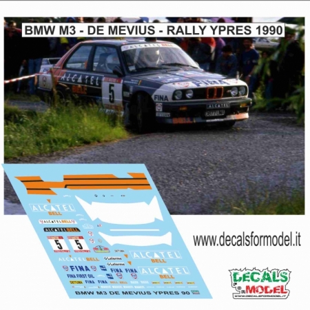 DECALS 1:43 BMW M3 E30 - DE MEVIUS - RALLY YPRES 1990