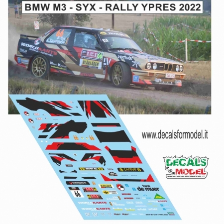 DECALS 1:43 BMW M3 E30 - SYX - RALLY YPRES 2022