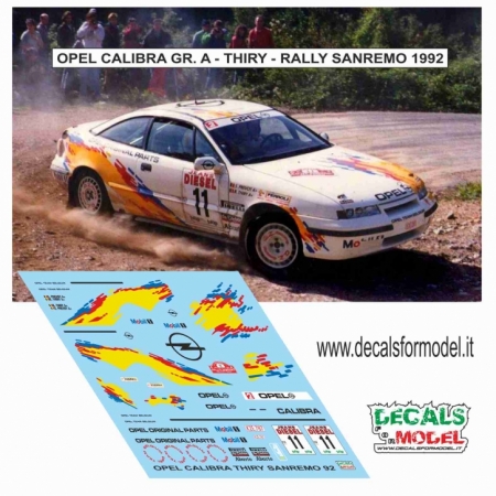 DECALS 1:43 OPEL CALIBRA GR.A - THIRY - RALLY SANREMO 1992