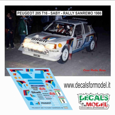 1:43 PEUGEOT 205 T16 - SABY - RALLY SANREMO 1986