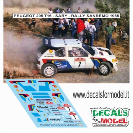 1:43 PEUGEOT 205 T16 SABY - RALLY SANREMO 1985