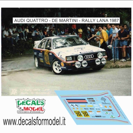 DECALS 1:43 AUDI QUATTRO - DE MARTINI - RALLY LANA 1987